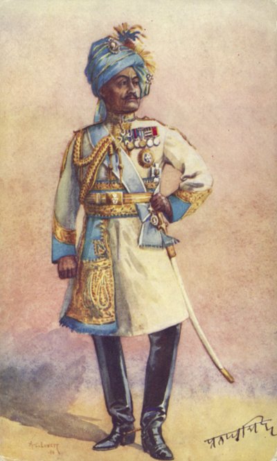 Generalmajor Maharaja Sir Pratap Singh Bahadur, indischer Soldat von Alfred Crowdy Lovett